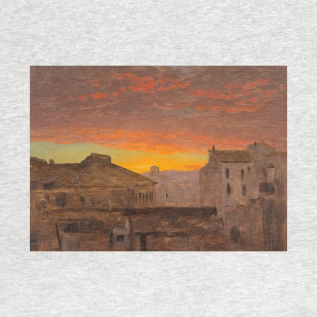 Rome, Rooftops at Sunset by Frederic Edwin Church by Classic Art Stall